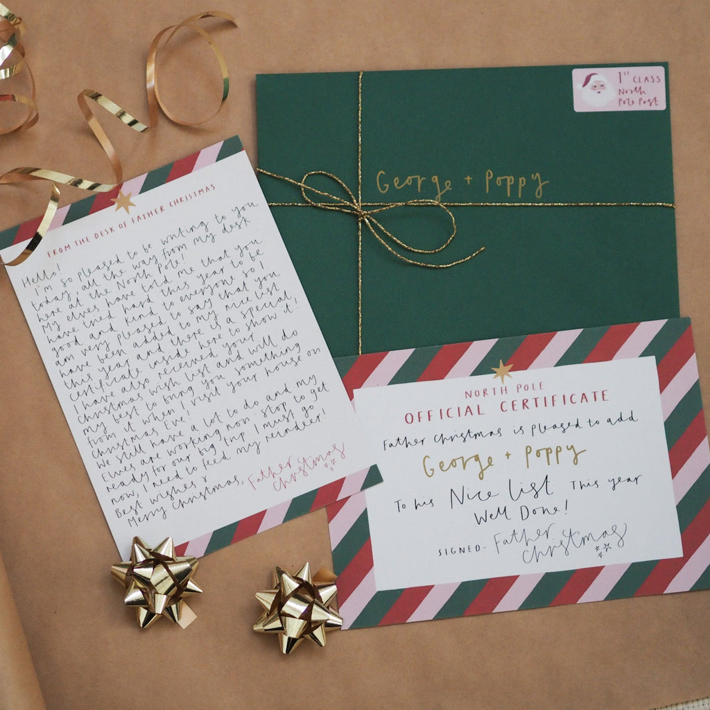 Personalised Nice List Certificate & Letter from Father Christmas