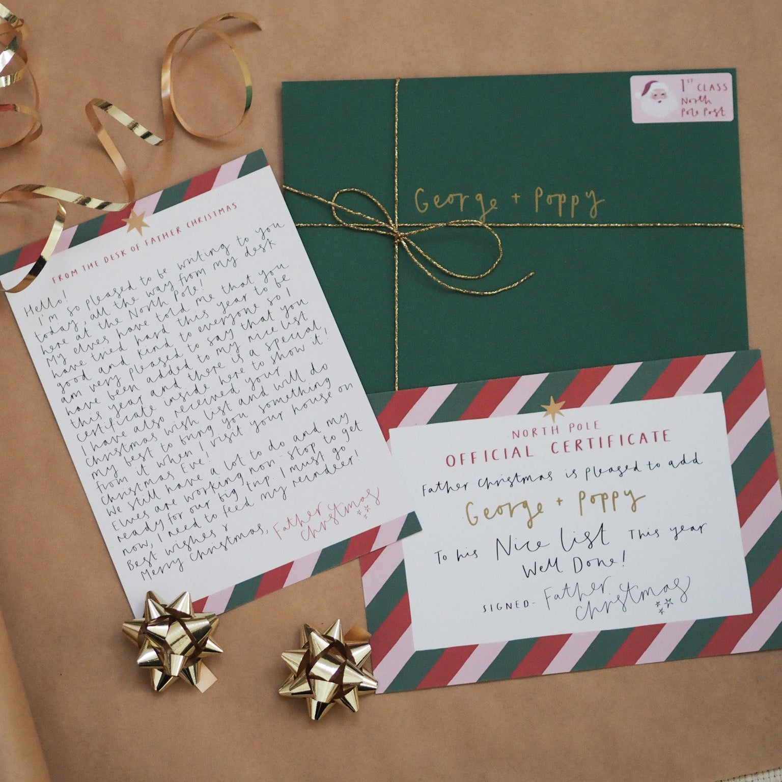 Personalised Nice List Certificate & Letter from Father Christmas