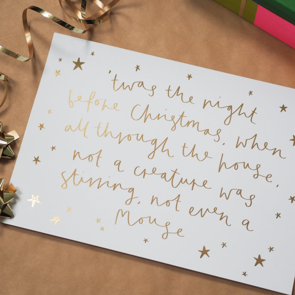 'Twas the night before Christmas Gold Foil Print