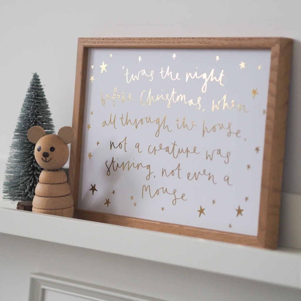 'Twas the night before Christmas Gold Foil Print