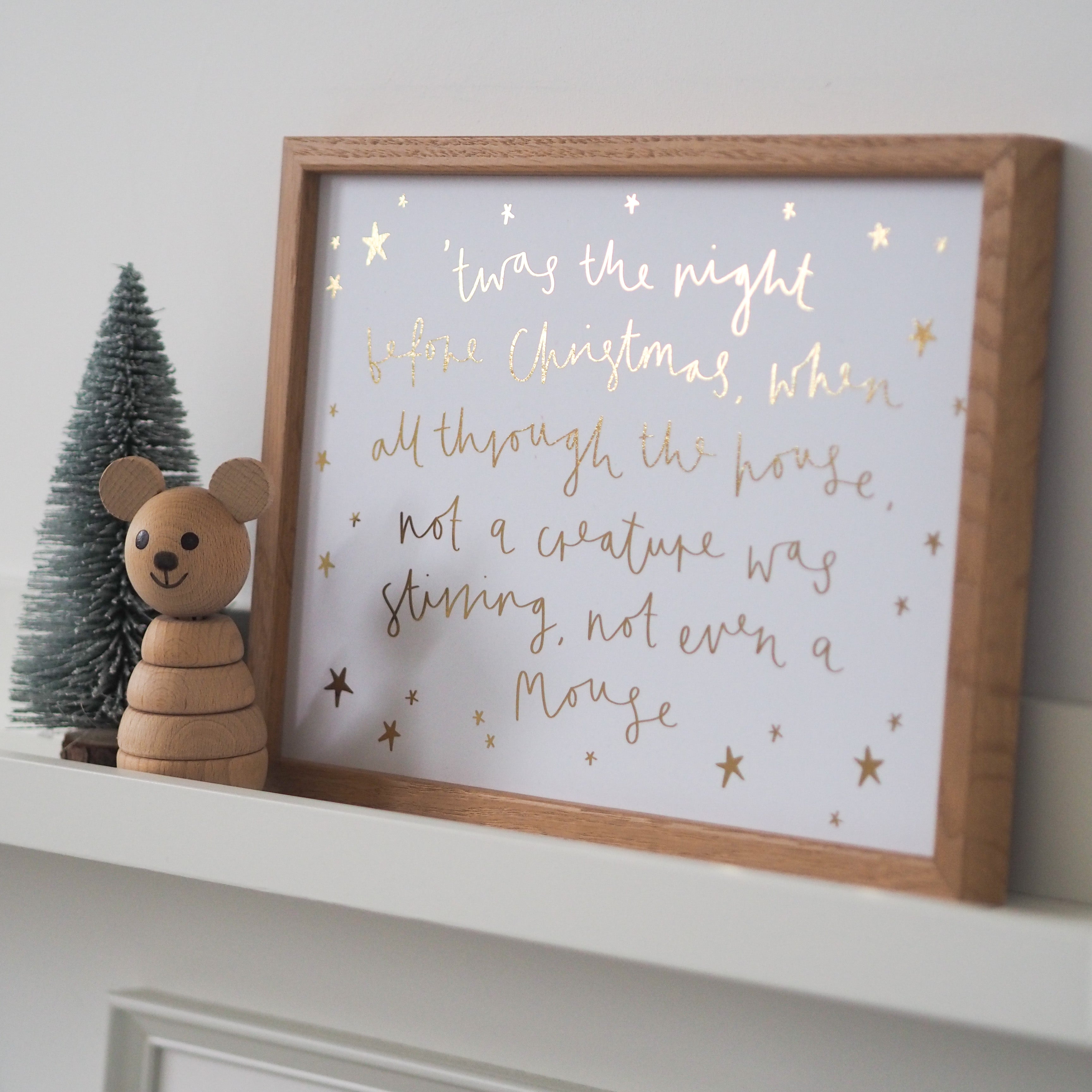 'Twas the night before Christmas Gold Foil Print