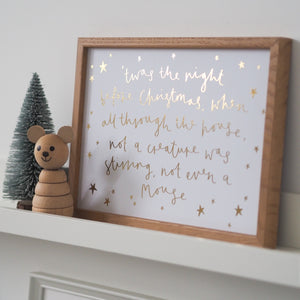 'Twas the night before Christmas Gold Foil Print - SECONDS