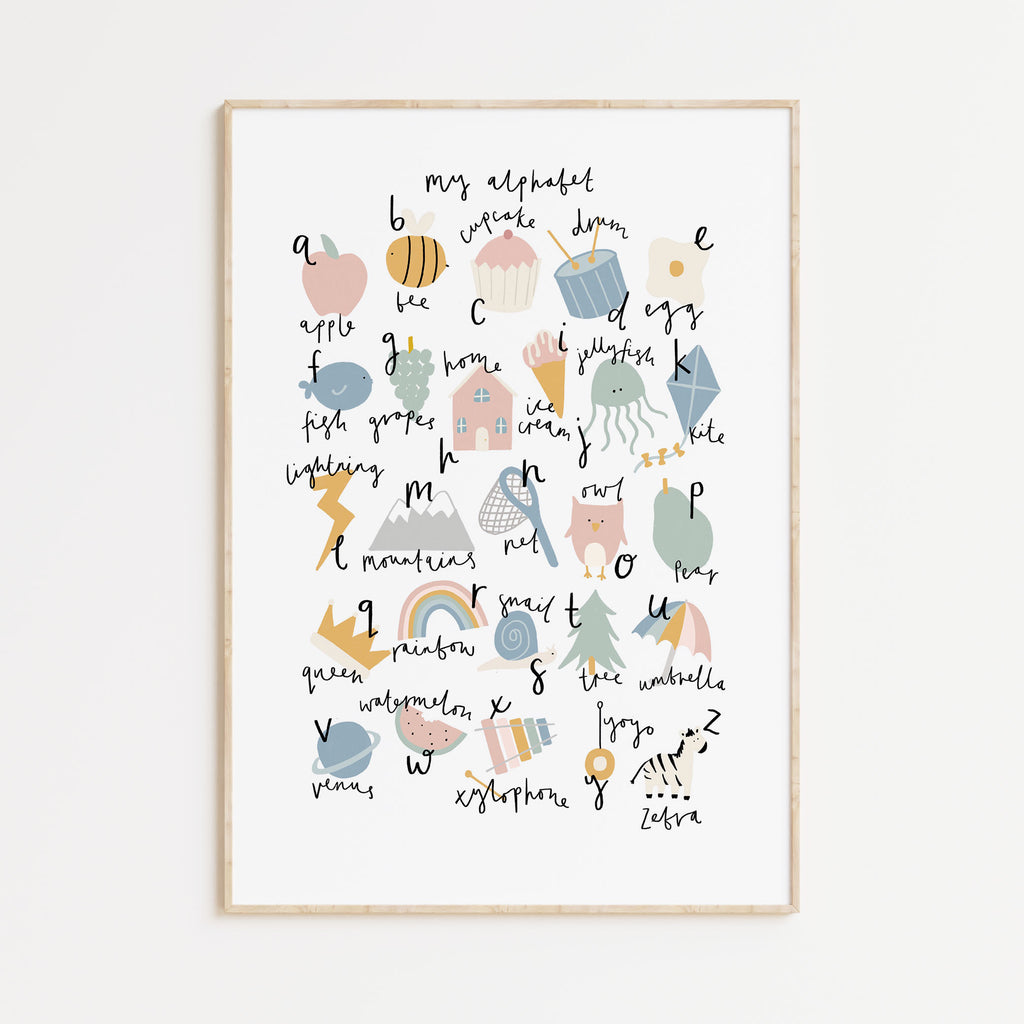 A3 Illustrated Alphabet Print