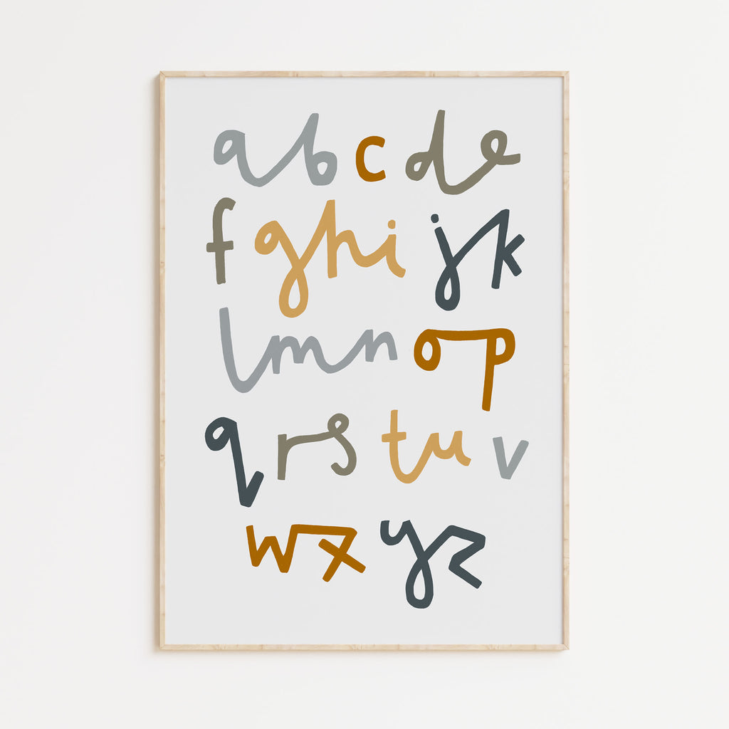 Alphabet Print - Green Tones