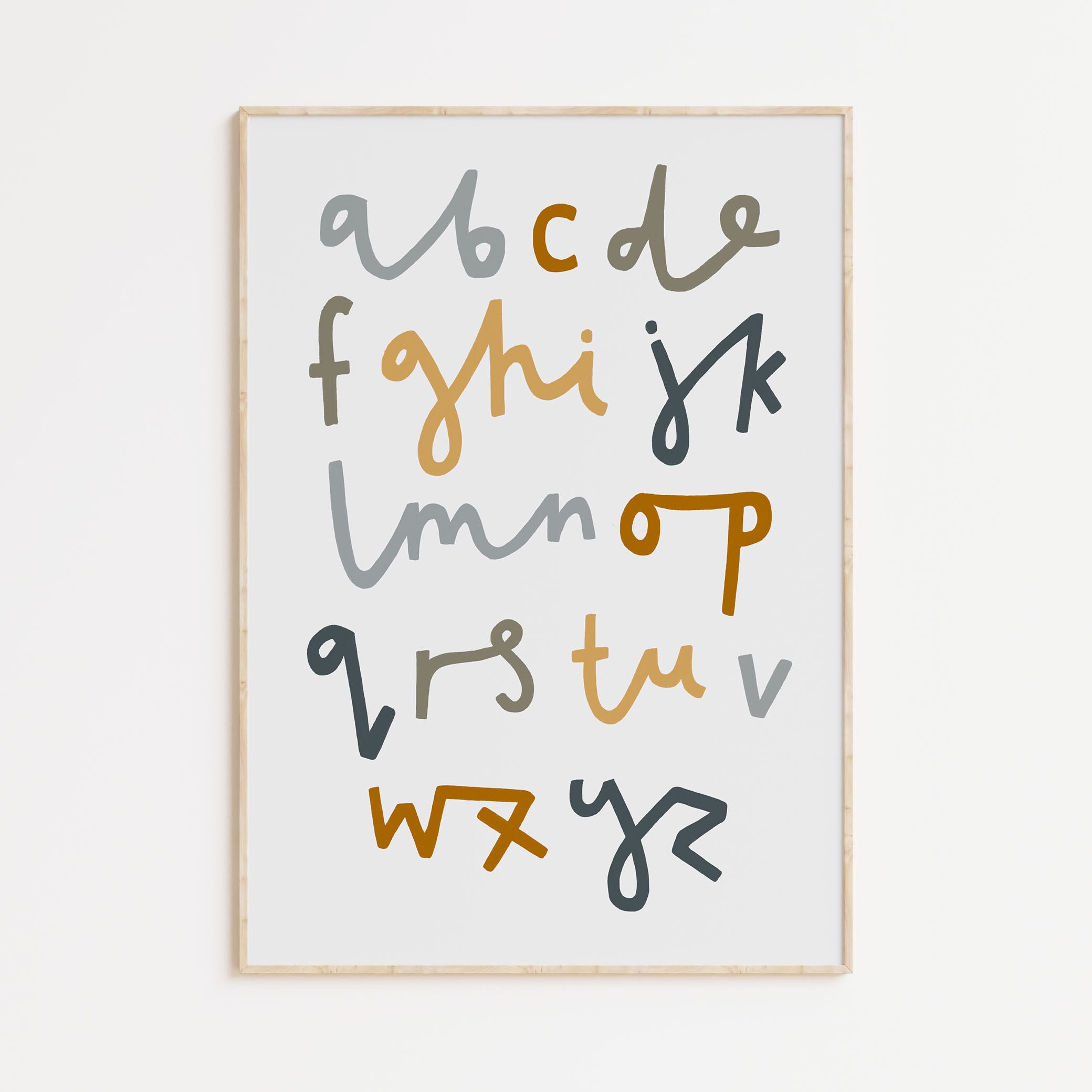 Alphabet Print - Green Tones