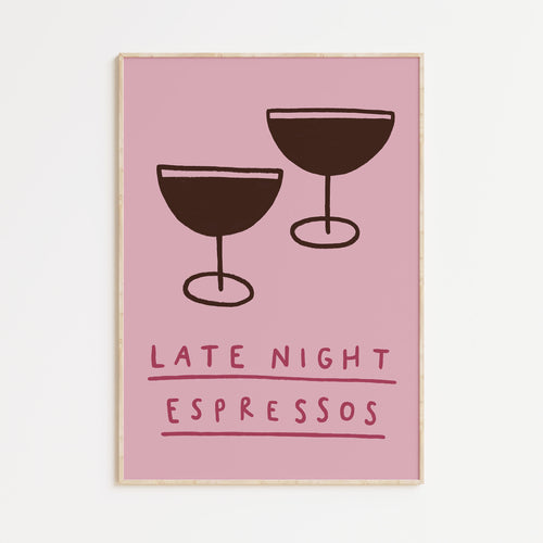 Late Night Espressos A4 Print