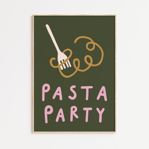 Pasta Party - Green A4 Print