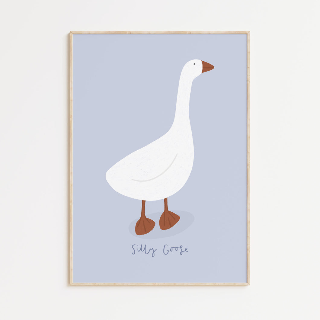 Silly Goose Print (Blue)