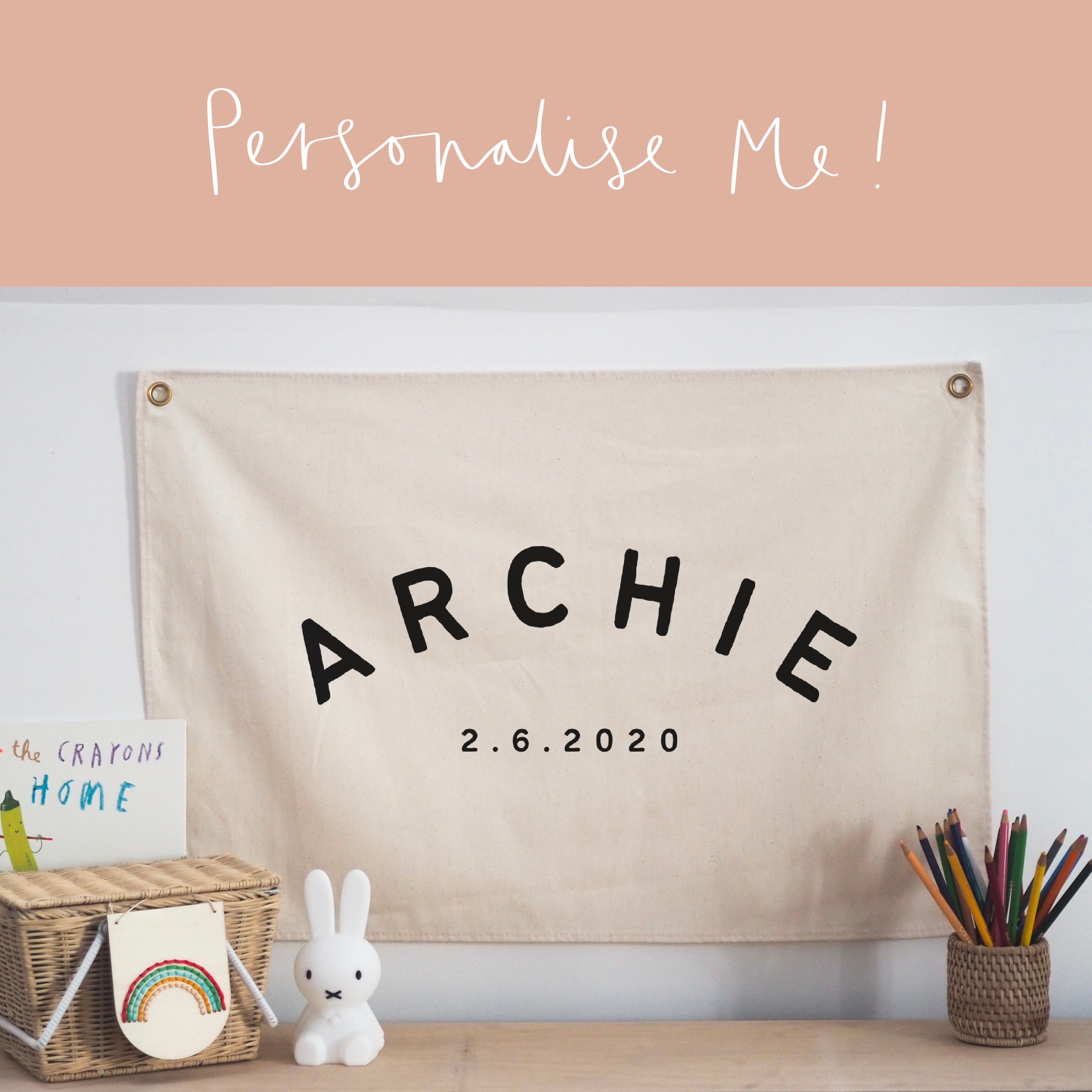 Personalised Wall Flag - Font 2