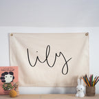 Personalised Wall Flag - Hand Lettering