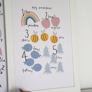 A4 Illustrated Numbers Print