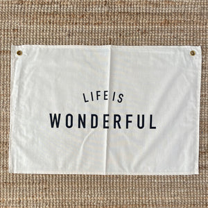 SECONDS - Life is Wonderful Wall Flag