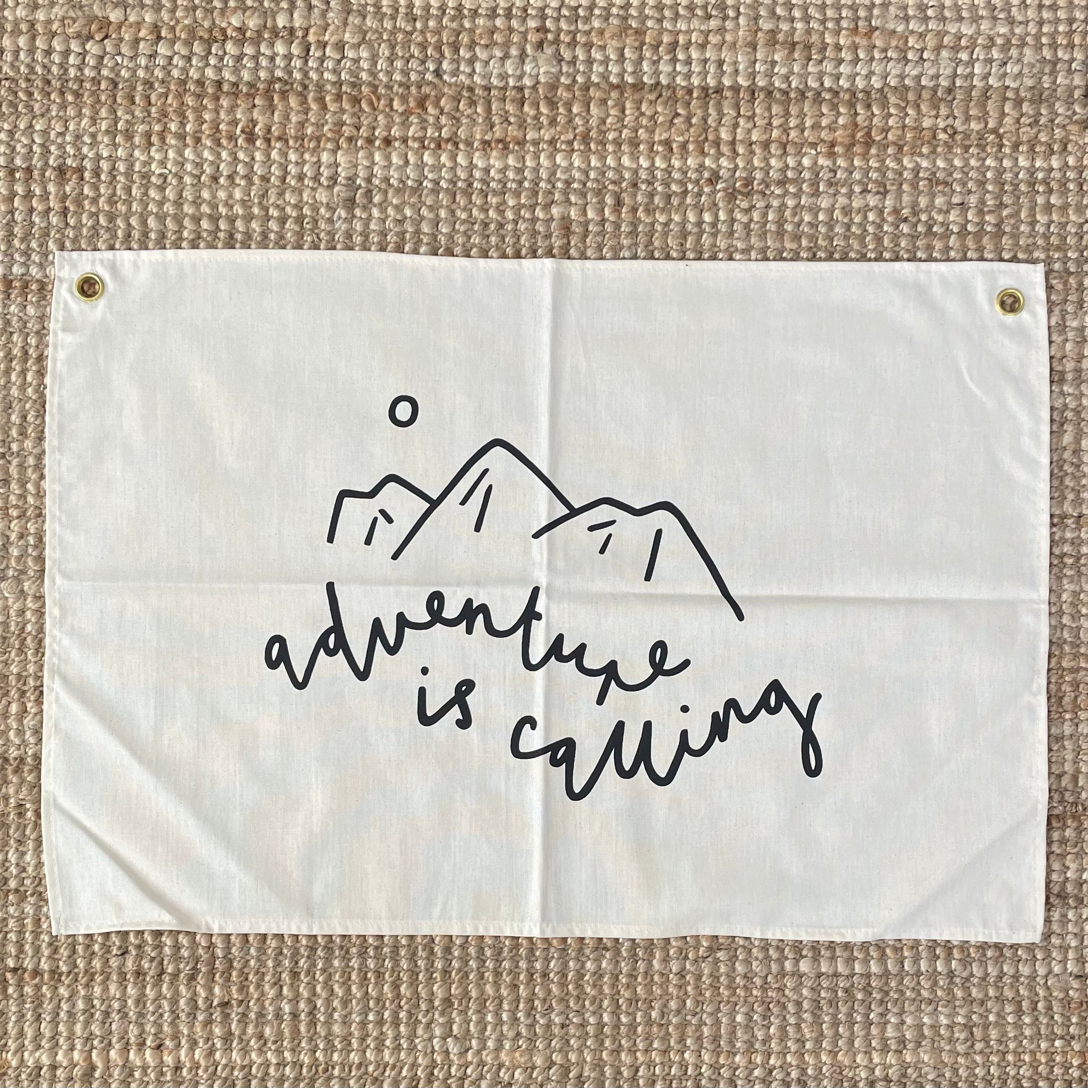 SECONDS - Adventure is Calling Wall Flag