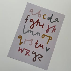 SECONDS - Pink Alphabet A3 Print