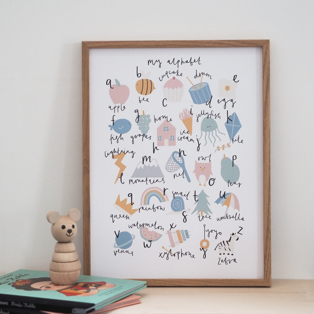 A3 Illustrated Alphabet Print
