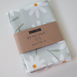 Daisy Tea Towel - Green