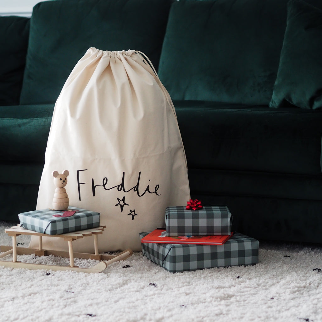 Personalised Christmas Sack - Natural