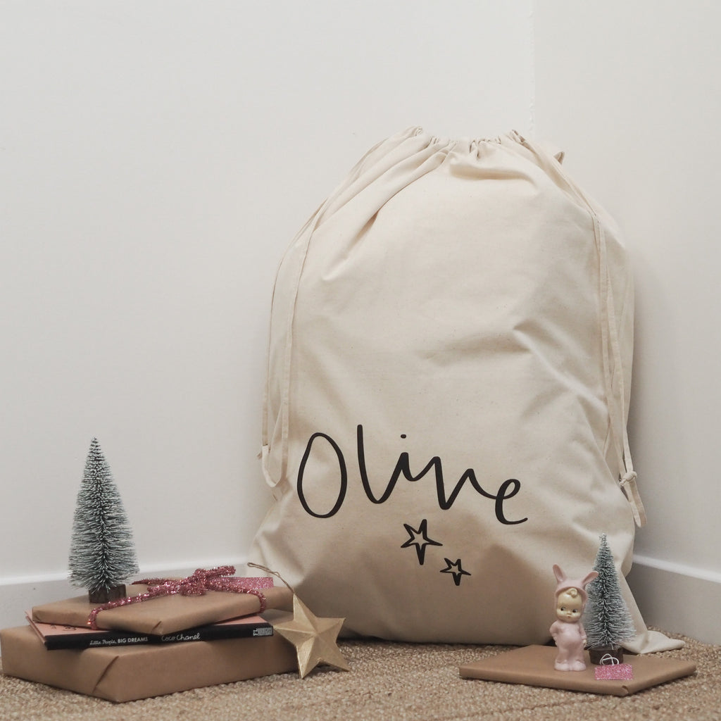 Personalised Christmas Sack - Natural