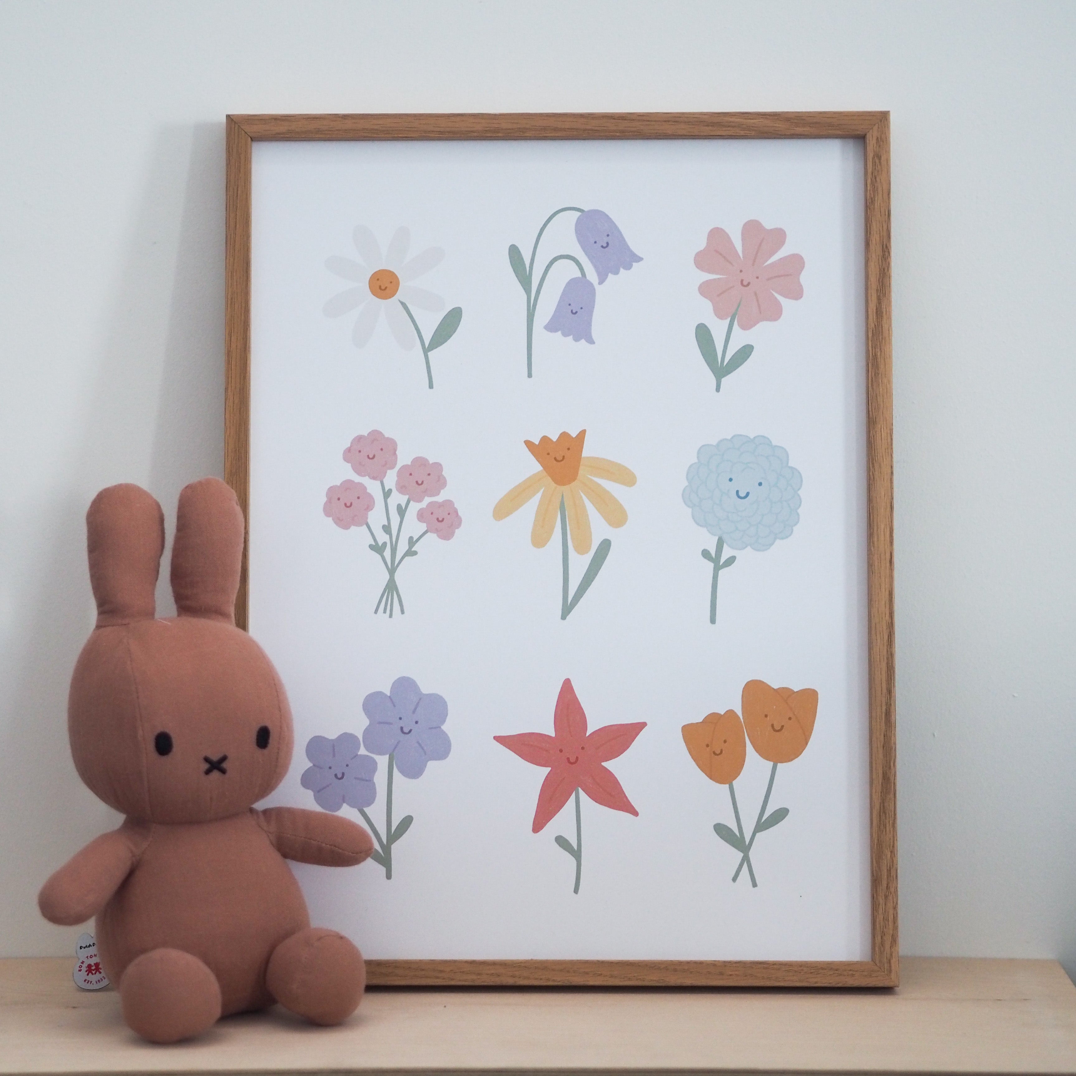 Happy Flowers A3 Print