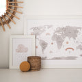 Neutral World Map Print