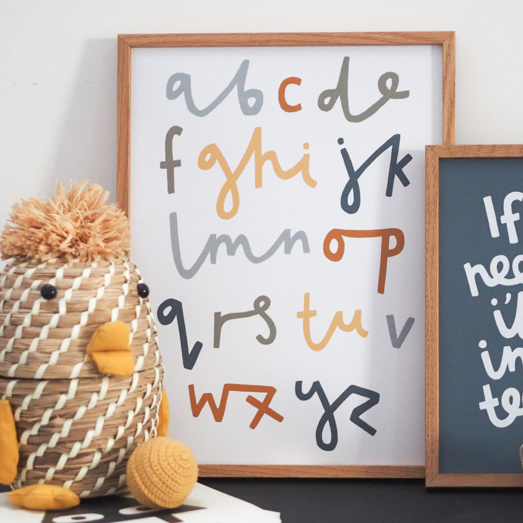 Alphabet Print - Green Tones