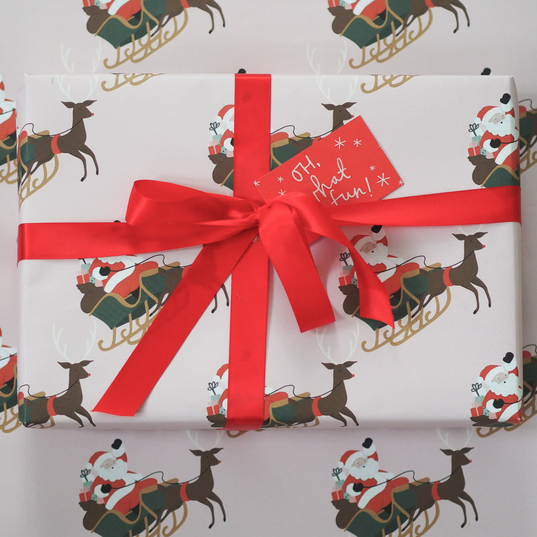 Santa Sleigh Gift Wrap